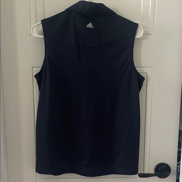 Adidas Women's Dark Blue Collared Sleeveless Performance Top - Picture 6 of 7
